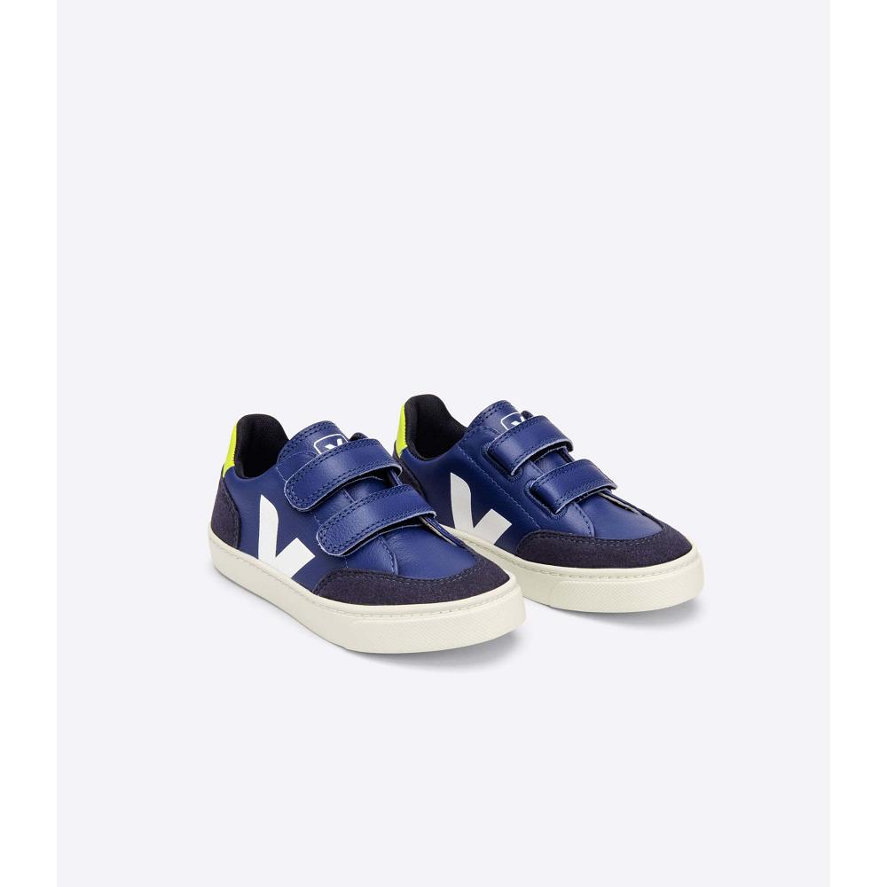 Veja V-12 CHROMEFREE Kids' Shoes Blue | CA 746XYU